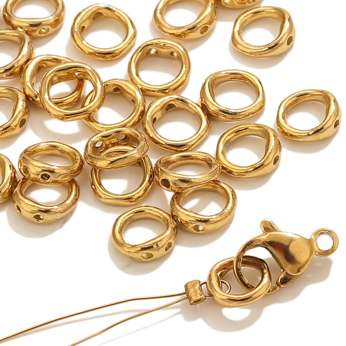 Jewelry Making Brass - 20 قطعة من مشابك الفولاذ المقاوم