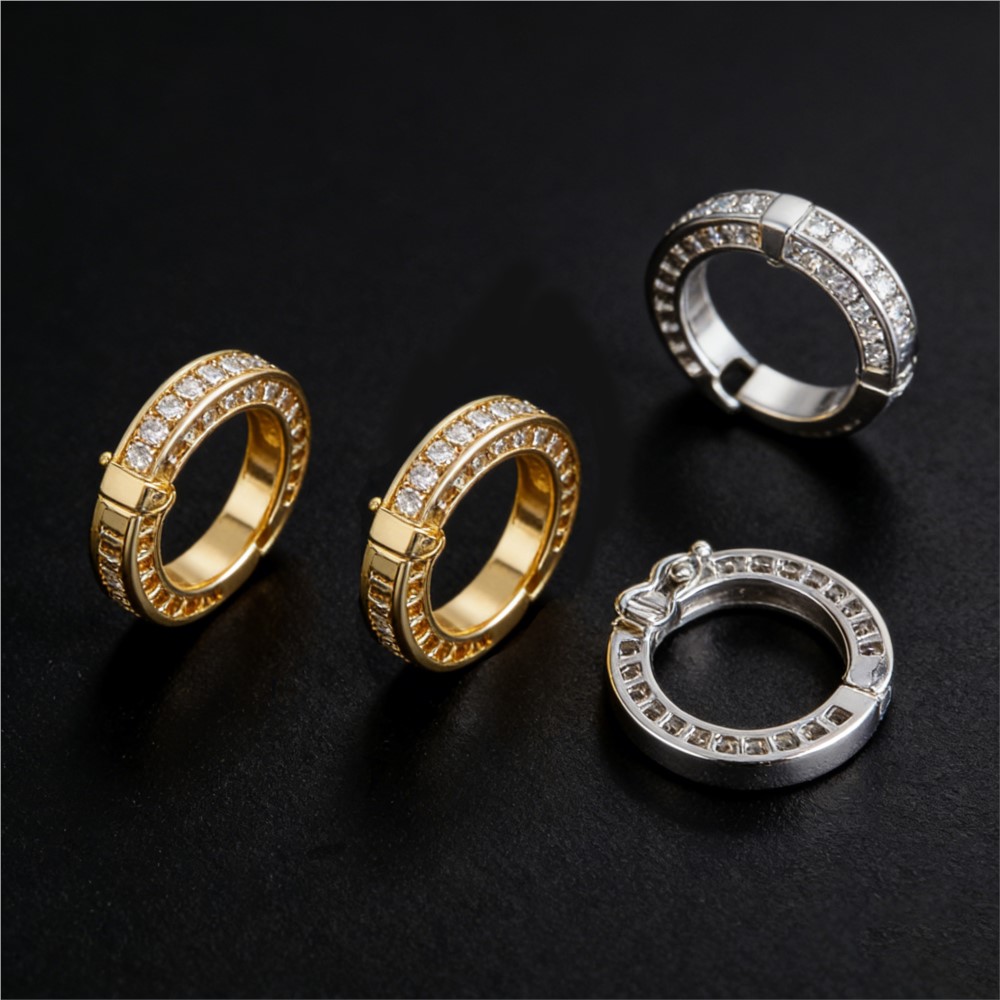Jewelry Making Brass - قطعتان من مشابك اللؤلؤ الدائرية مع