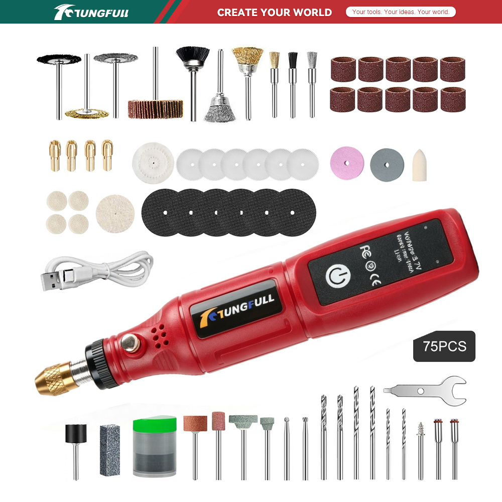 Jewelry Making Drill - أداة دوارة لاسلكية من TUNGFULL بجهد