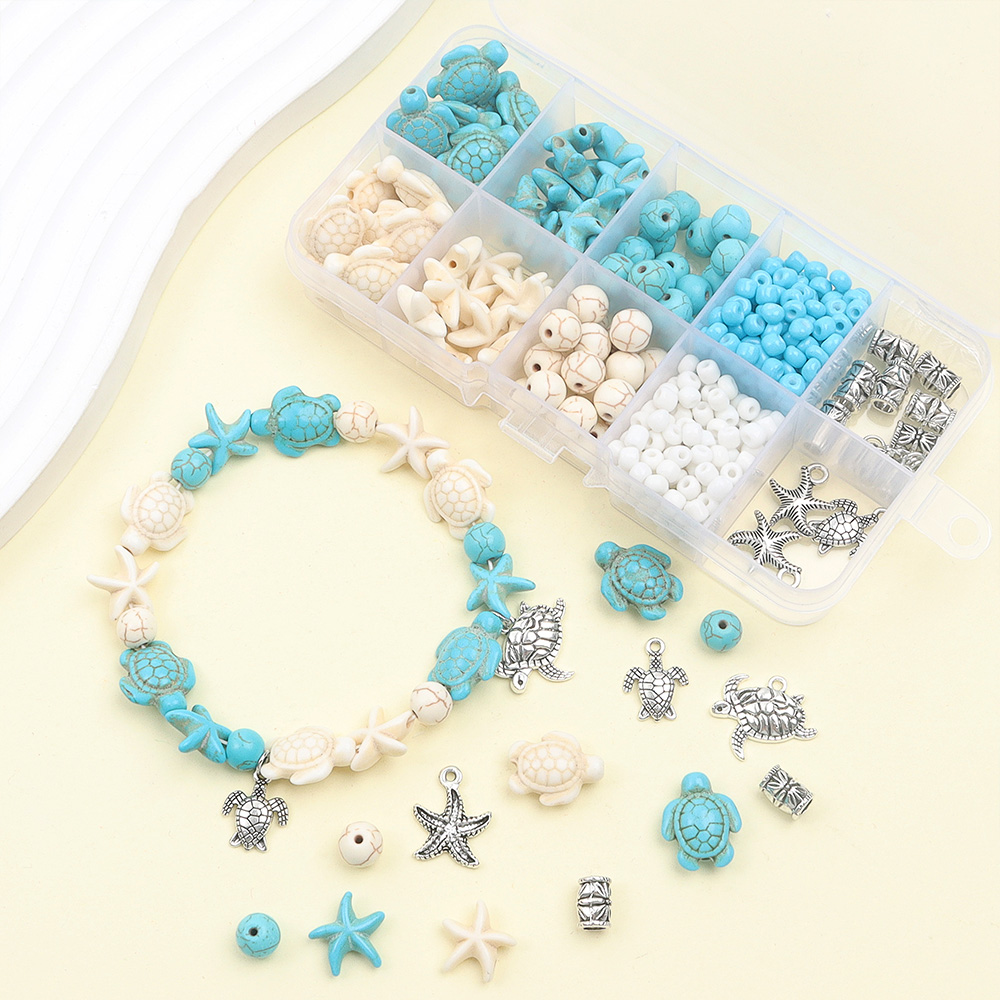 Jewelry Making Birthday Party - 12/311/426/647 قطعة متعددة الألوان الفيروز السلاحف