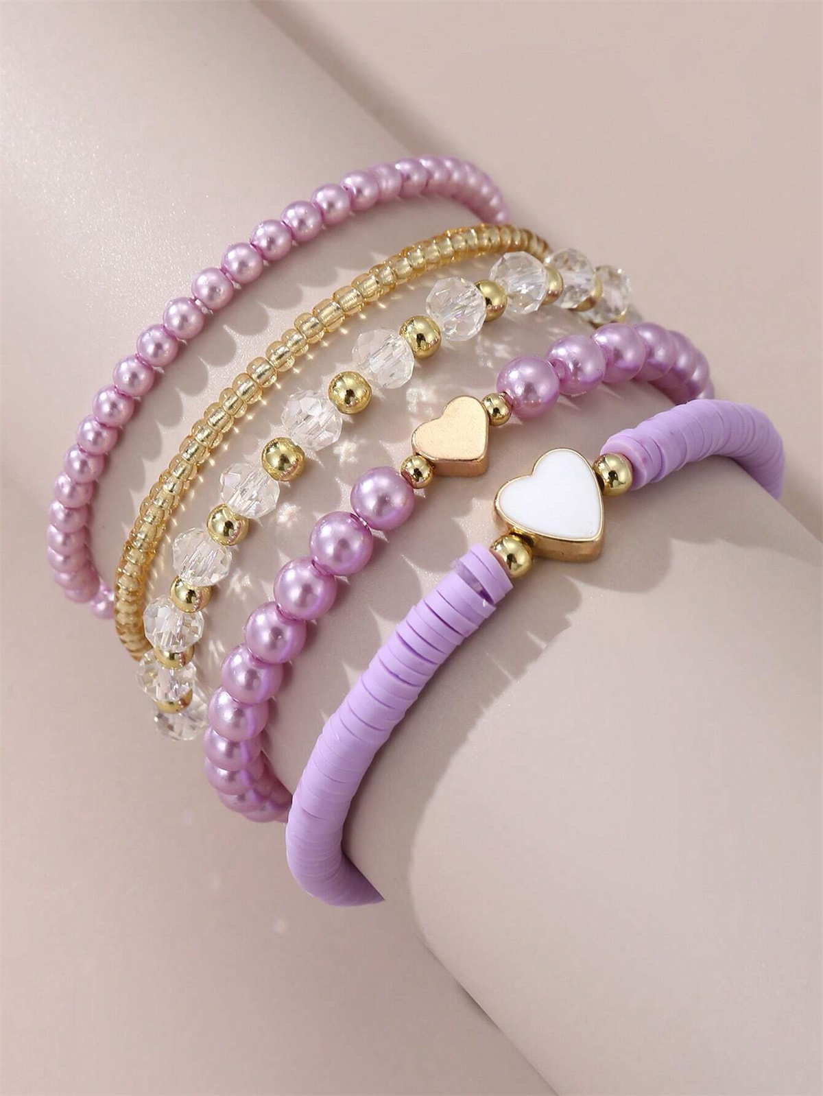 Jewelry Making Kits For Girls - 5 قطع الوردي القلب الاطفال أساور