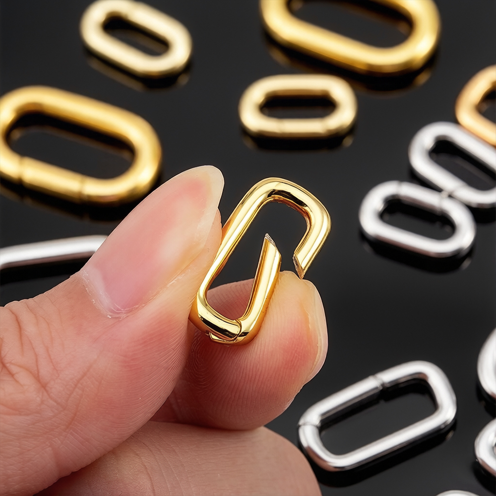Jewelry Making Brass - قطعتان من مشابك قلادة بيضاوية مطلية