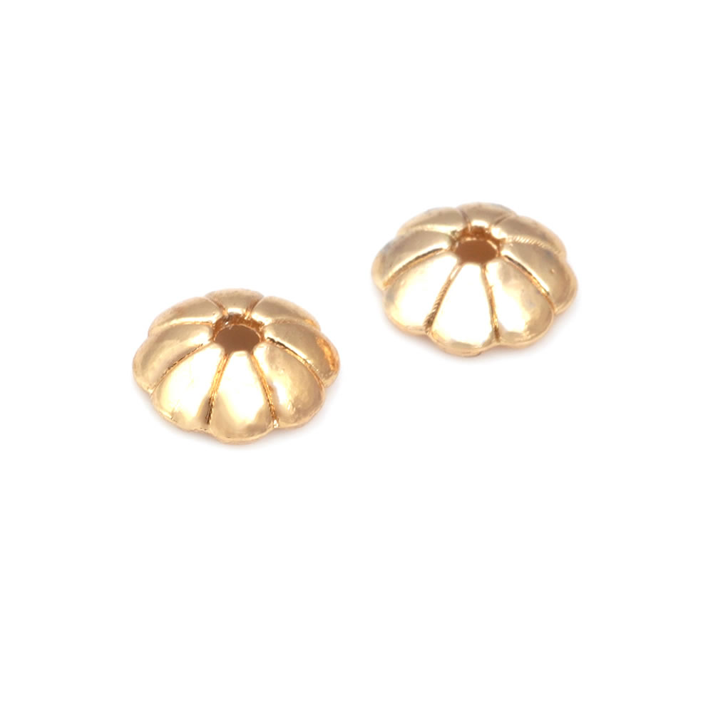 18K الذهب اللون النحاس زهرة ال - مراجعة Bead Cap Flower وسعره