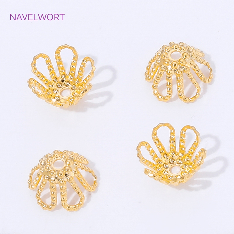 أغطية خرز مطلية بالذهب عيار 18 - مراجعة Bead Cap Flower وسعره