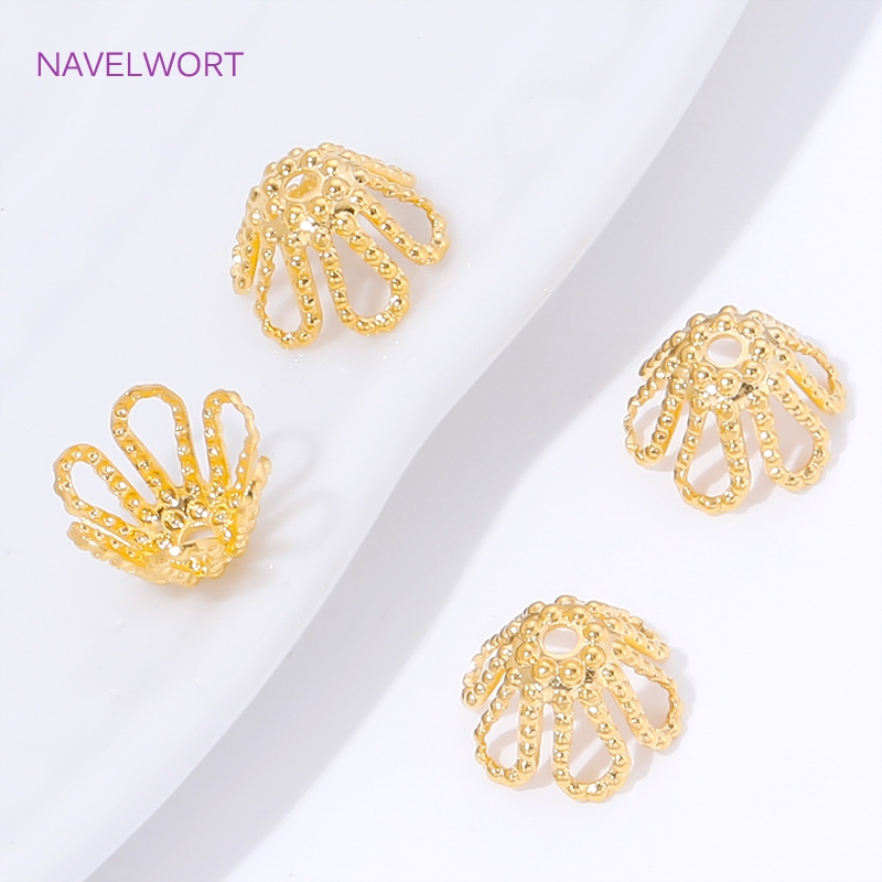 أغطية خرز مطلية بالذهب عيار 18 - مراجعة Bead Cap Flower وسعره