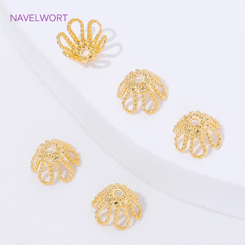أغطية خرز مطلية بالذهب عيار 18 - مراجعة Bead Cap Flower وسعره