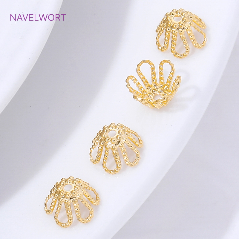 أغطية خرز مطلية بالذهب عيار 18 - مراجعة Bead Cap Flower وسعره