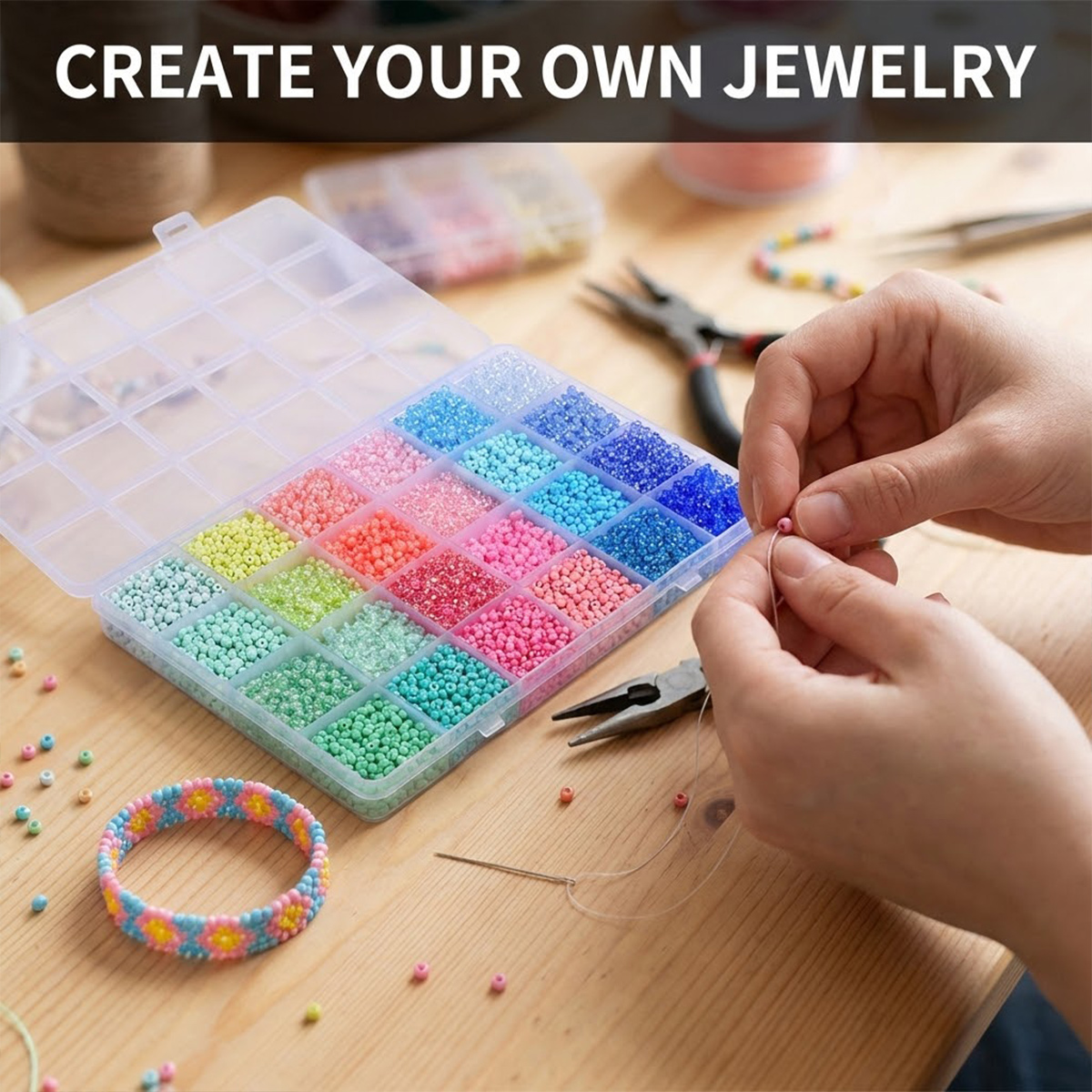 طقم 5200 خرزة زجاجية صغيرة 3 م - مراجعة Jewelry Making Tutorial وسعره