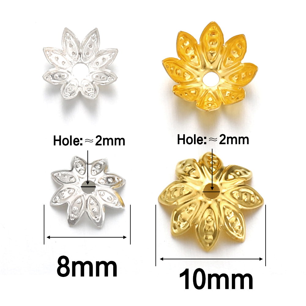 200 قطعة 8-10 مللي متر الذهب ز - مراجعة Bead Cap Flower وسعره
