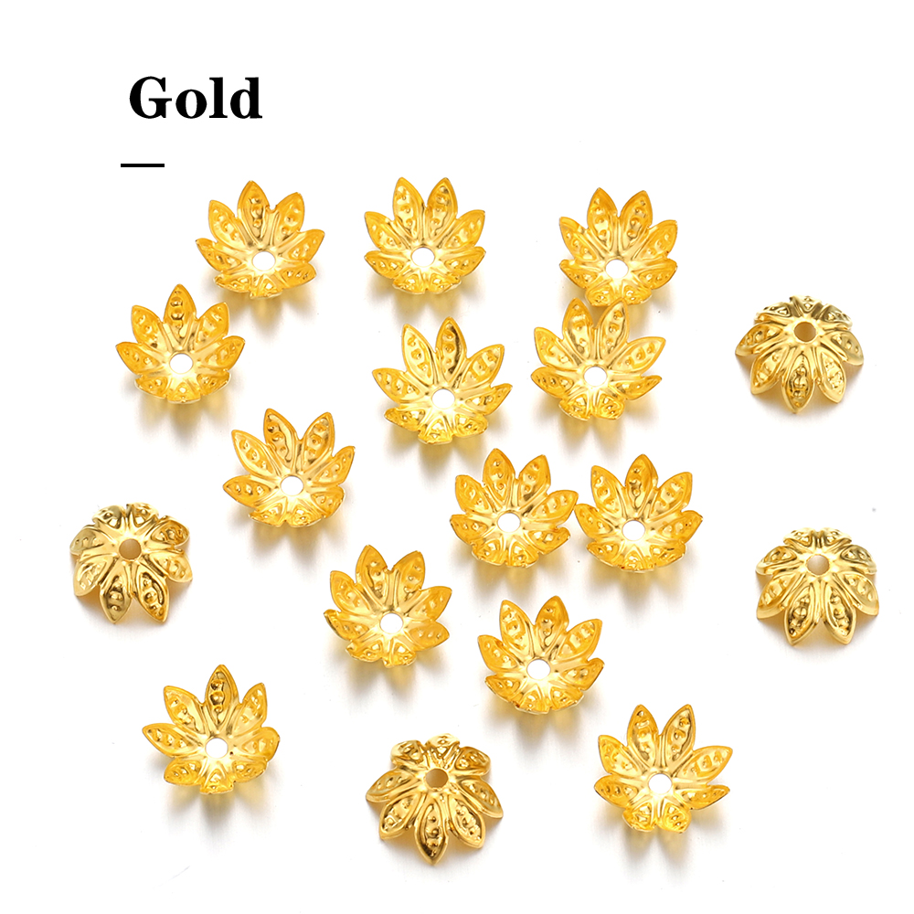 200 قطعة 8-10 مللي متر الذهب ز - مراجعة Bead Cap Flower وسعره